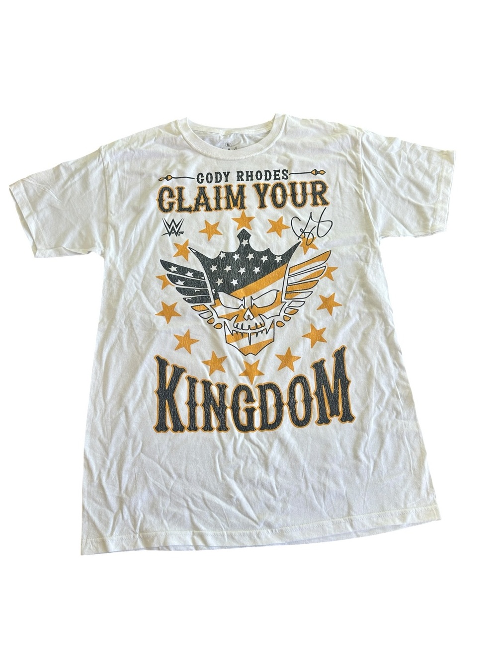 WWE Cody Rhodes Claim Your Kingdom Tee - White & Gold